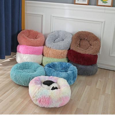 Round Plush Dog Bed, Sleeping Bag, Kennel, Cat, Puppy, Sofa, Pet House, Warm Beds, Cushion for Small Dogs, Winter