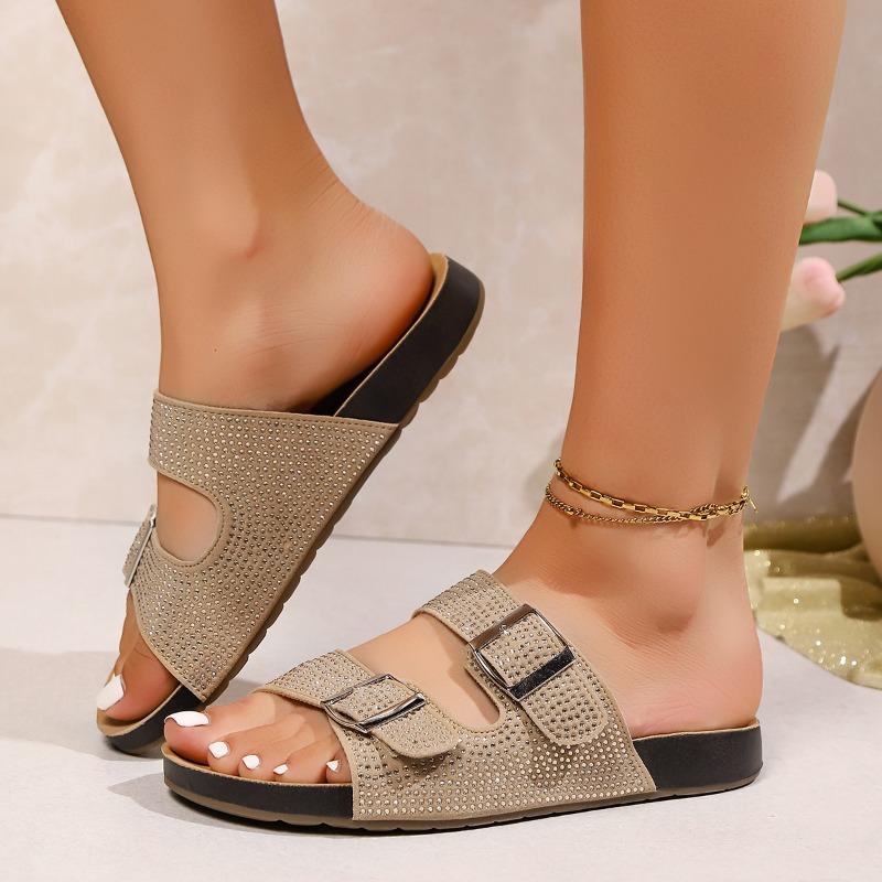 Fashion New Flat Slippers for Women Cork Slippers Fashion Summer Sandals Luxury Shoes Slip on Women's Sandals Size 36-41 Zapatos Mujer