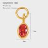 Oval Zircon Charms Colorful Gemstone Pendants for DIY Jewelry  Gold-plated Stainless Steel Charms