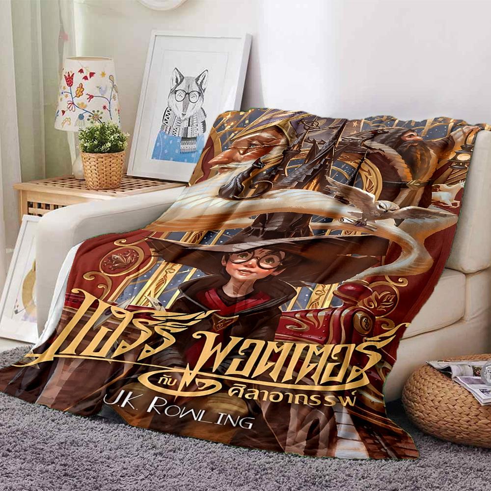 

1 шт. Фланелевое одеяло Школа чародейства и волшебства Гарри Поттера, Мягкий теплый плед для дома, офиса, путешествий, Уютное постельное белье на все сезоны, Подарок L1314 80cmx120cm(31inx47in)