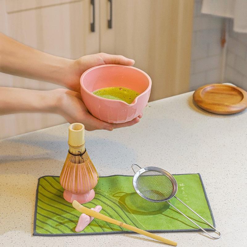 7-piece set Modern simple solid color pointed mouth matcha set Baibenli tea ceremony Song Dynasty tea ordering matcha bowl tools