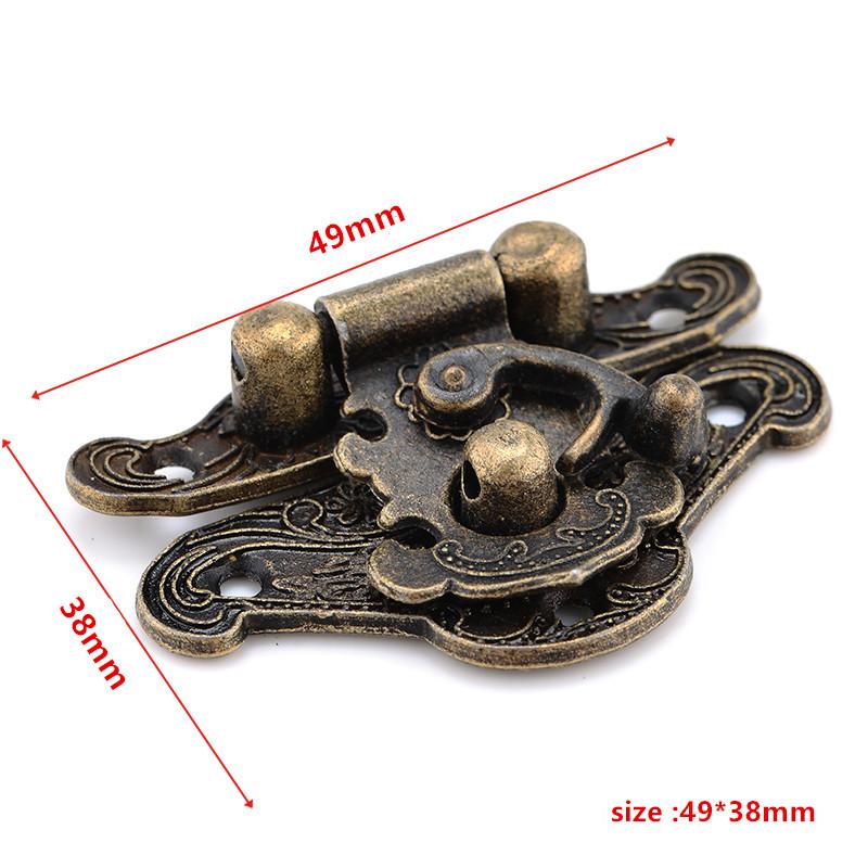 NAIERDI 4pcs Antique Bronze Hasp Latch Jewelry Wooden Box Lock Mini Cabinet Buckle Case Locks Decorative Handle 3 size