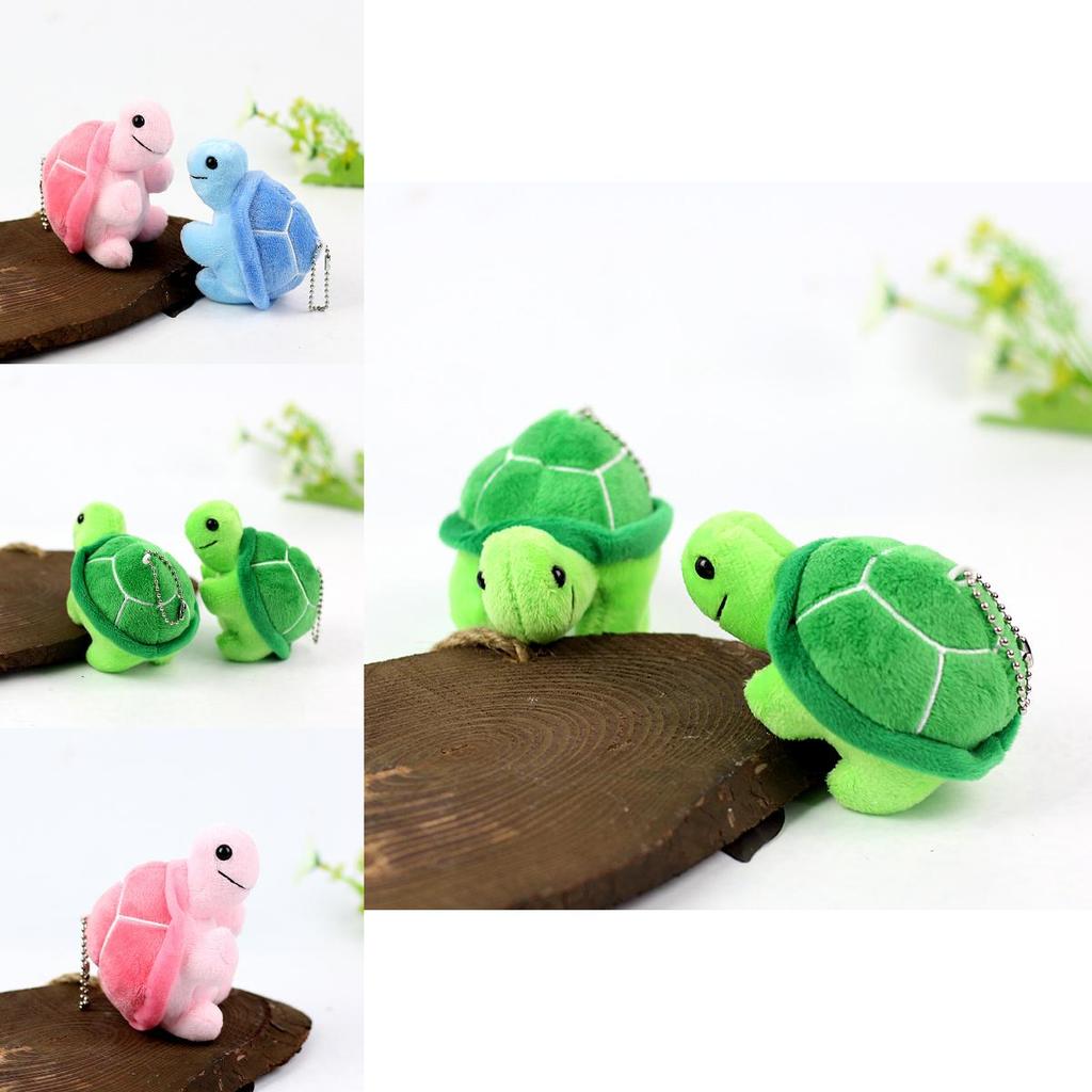 Adorable Plush Turtle Toy Stuffed Animal Soft Short Plush Green Pink Blue 10cm