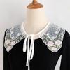 False Collar Dickey Collar Pink Rose Embroidery Collar Venise Lace Up Neckline Easy To Wear Detachable Collar Women