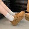 New Height-increasing One-legged Half-slipper Retro Thick-soled Fleece Shoes for Women