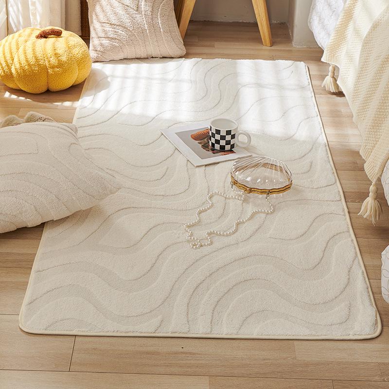 Shu Baumwoll-Wohnzimmerteppich mit rutschfester Oberfläche: Fleckenabweisender, strapazierfähiger und pflegeleichter Teppich für Sofa und Couchtisch