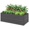 Raised Beds for Garden, Galvanised Steel Outdoor Planters with Multi-reinforced Rods, 180 X 90 X 59 Cm, Dark Grey