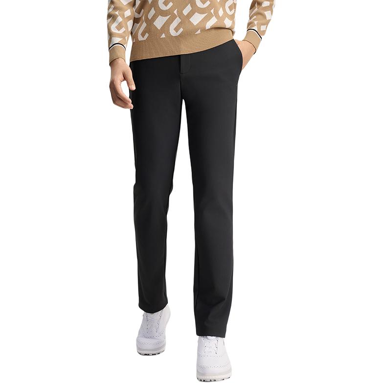 FILA Golf Series Solid Color Fleece Comfortable High Elastic Knitted Sports Pants Men bottoms Black A11M515601F-BK