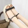 Fashion Casual 2025 Luxury Buckles Wedges Heel Woman Shoes Chic and Elegant Shoe Original Summer Offers Trending Daily Sandals for Women