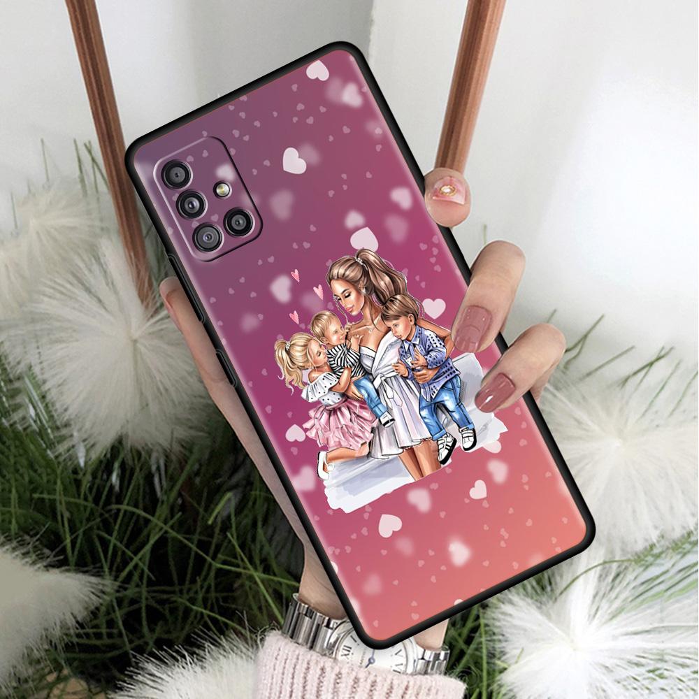 Family Children Boys And Girls Coque For Samsung Galaxy A51 A71 A12 A21s A72 A52 A42 A32 A22 A41 A31 A02s A03s Soft Phone Cases
