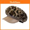 Leopard Print Newsboy Cap With Warm Polyester Fabric For Winter Casual Fashion