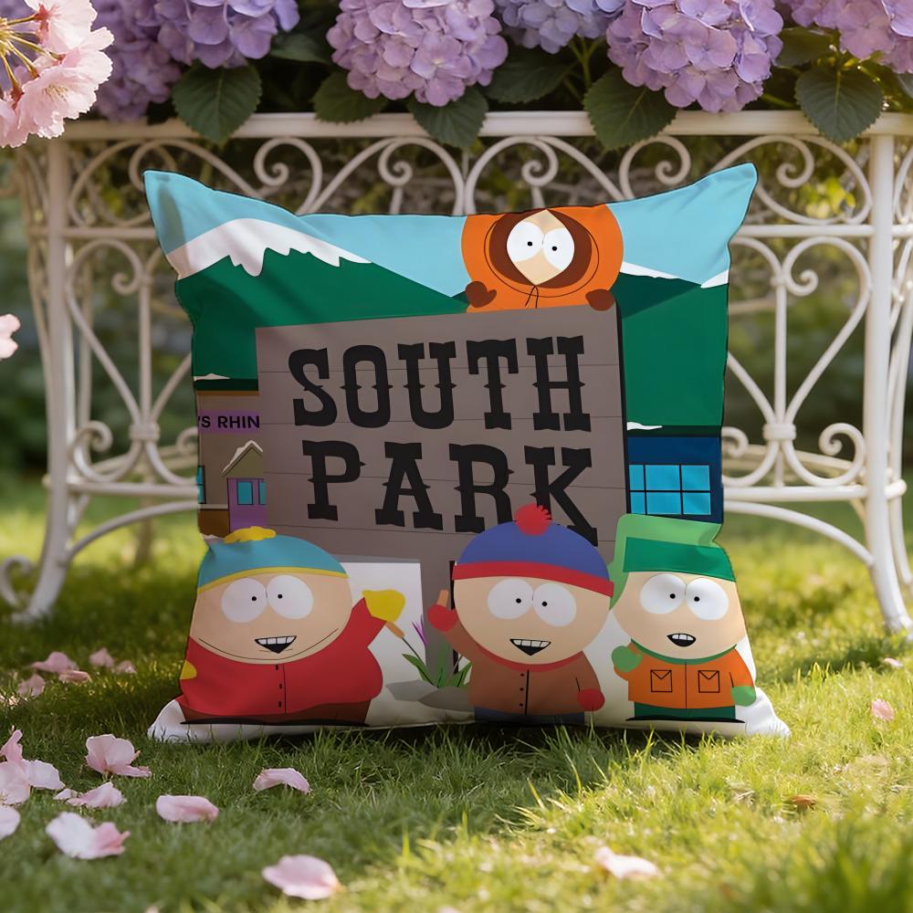 Cartoon Anime S-South P-Park Cushion Cover Home & Car Dual-Scene Pillow Cover: Reversible for Premium Comfort