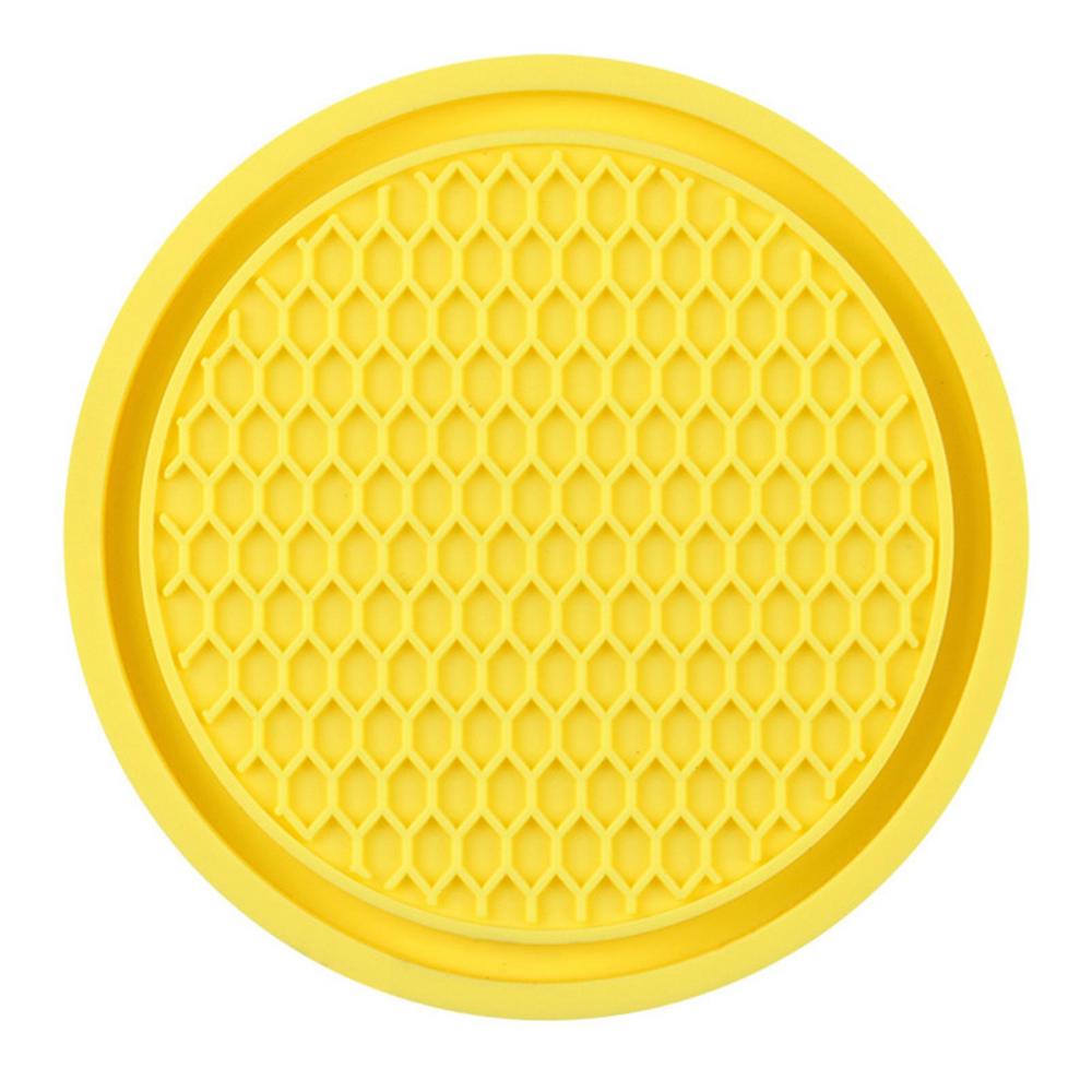 Car Coasters Vehicle Interior Cute Honeycomb Cup Mat Anti-Slip Auto Car Cup Holder Insert Coasters Universal Vehicle