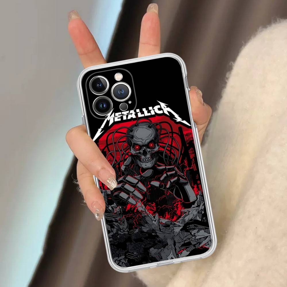 Logo Music M-Metallica For IPhone 17 16 15 14 13 12 11 Pro Max Plus Mini Funda For Transparent Cover