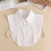Women's Solid Colour Black White Vertical Small Flip Collar Versatile Shirt Jumper Jumper Fashion Lace False Collar Four Seasons