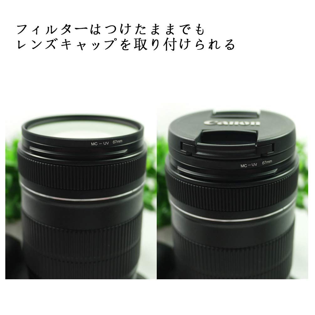 Junder 55mm Lens MC UV Lens Protection Thin Compatible with All Manufacturers Filter, Filter, Multi-Layered, Frame, Water-Repellent, Anti-Fouling,