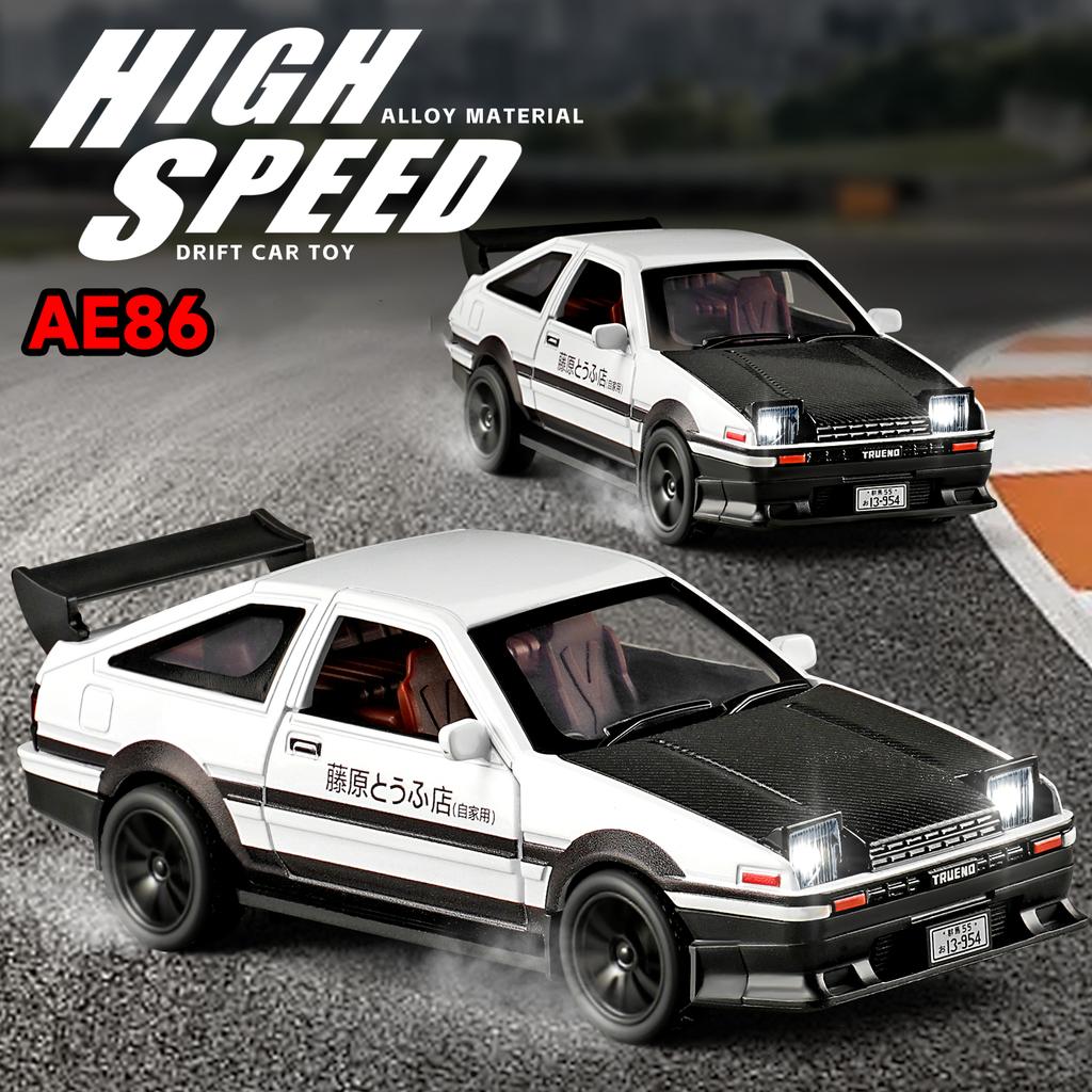1/32 Toyota Initial D AE86 Drift Function Alloy Car Diecasts & Toy Vehicles Metal Toy Car Model Sound and Light Collection Kids Toy