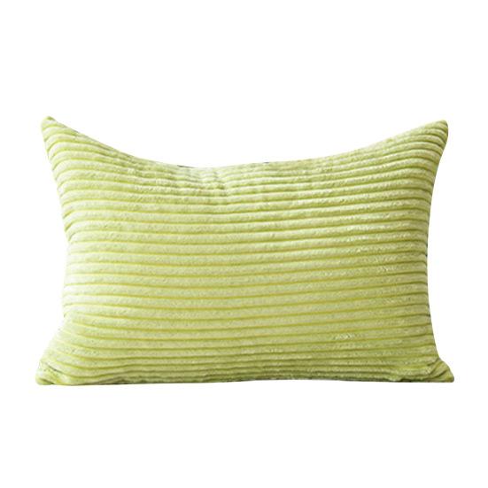 Plush Pillowcase Striped Texture Solid Color Couch Decoration Throw Pillow Cover Living Room Bedroom Car Seat Pillow Sham
