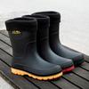 New Medium Tube Rain Shoes Men's Fashion Non-slip Water Boots Warm Rain Boots Fashion Rubber Shoes