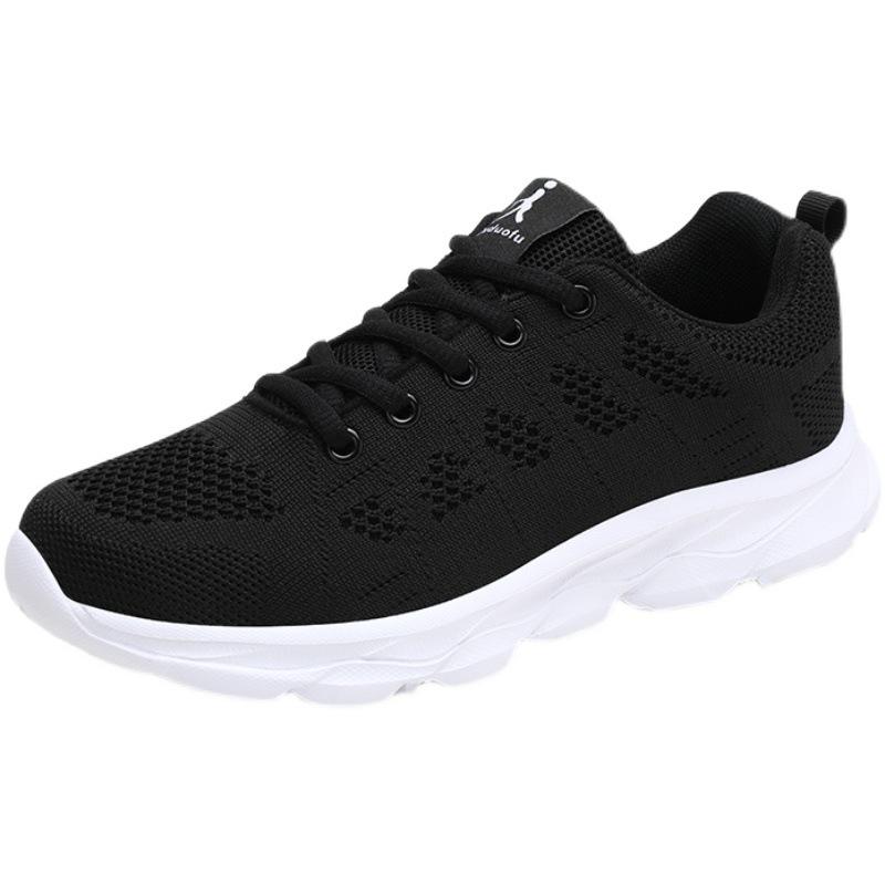 Shoes Spring Genuine Mesh Breathable Sneakers Flat Heel Soft Sole Running Shoes Casual Shoes Single Shoes Flying Weaving