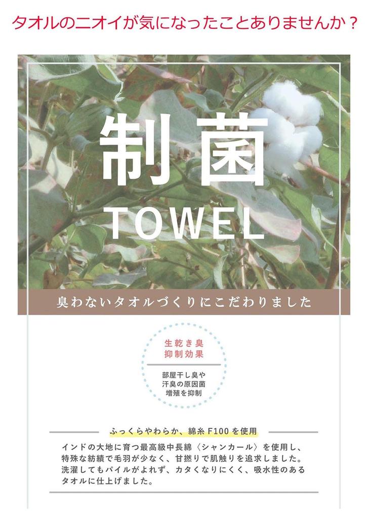 Imabari Towel Color Face Towel Set of 5 Antibacterial Treatment 34x80cm Greige