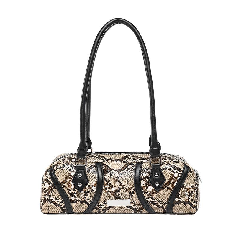 

Internet celebrity armpit bag 2025 new European and American fashion snake pattern personalized handbag women s large capacity shoulder pillow bag хакі