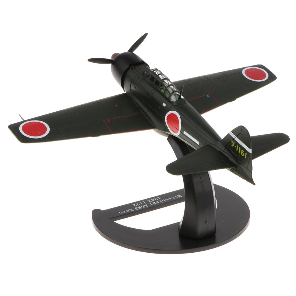 1//72 JAPAN 1942 A6M3 ZERO Aircraft Plane WWII Diecast Military Model Collection