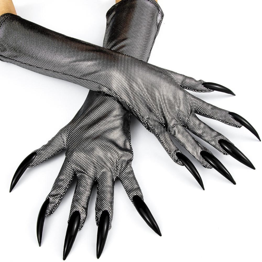 Half Face Cover Cats Woman Face Mask Rhinestone Masquerade Gloves  Halloween Prop Accessories