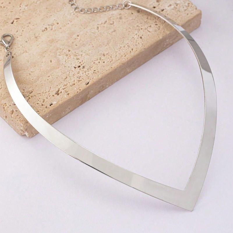 1pc Asymmetrical Geometric & Vintage & Exaggerated & Personalized & Fashionable & High-End Collar Necklace, European And American Style