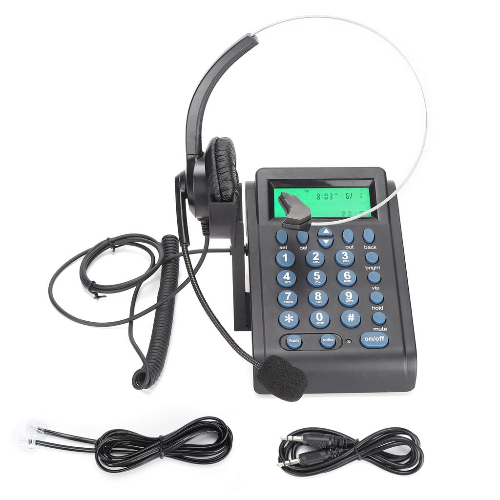 HT910 Callcenter-Kabeltelefon mit Headset Telefon mit omnidirektionalem Headset-Set für