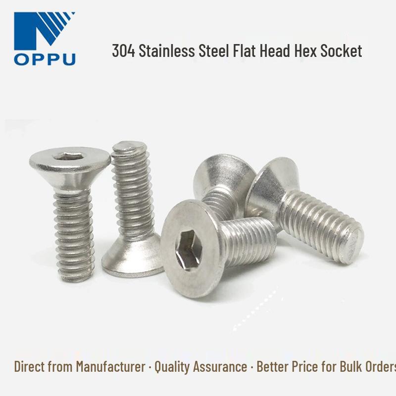 304 Stainless Steel Flat Head Hex Socket Cap Screws GB70.3