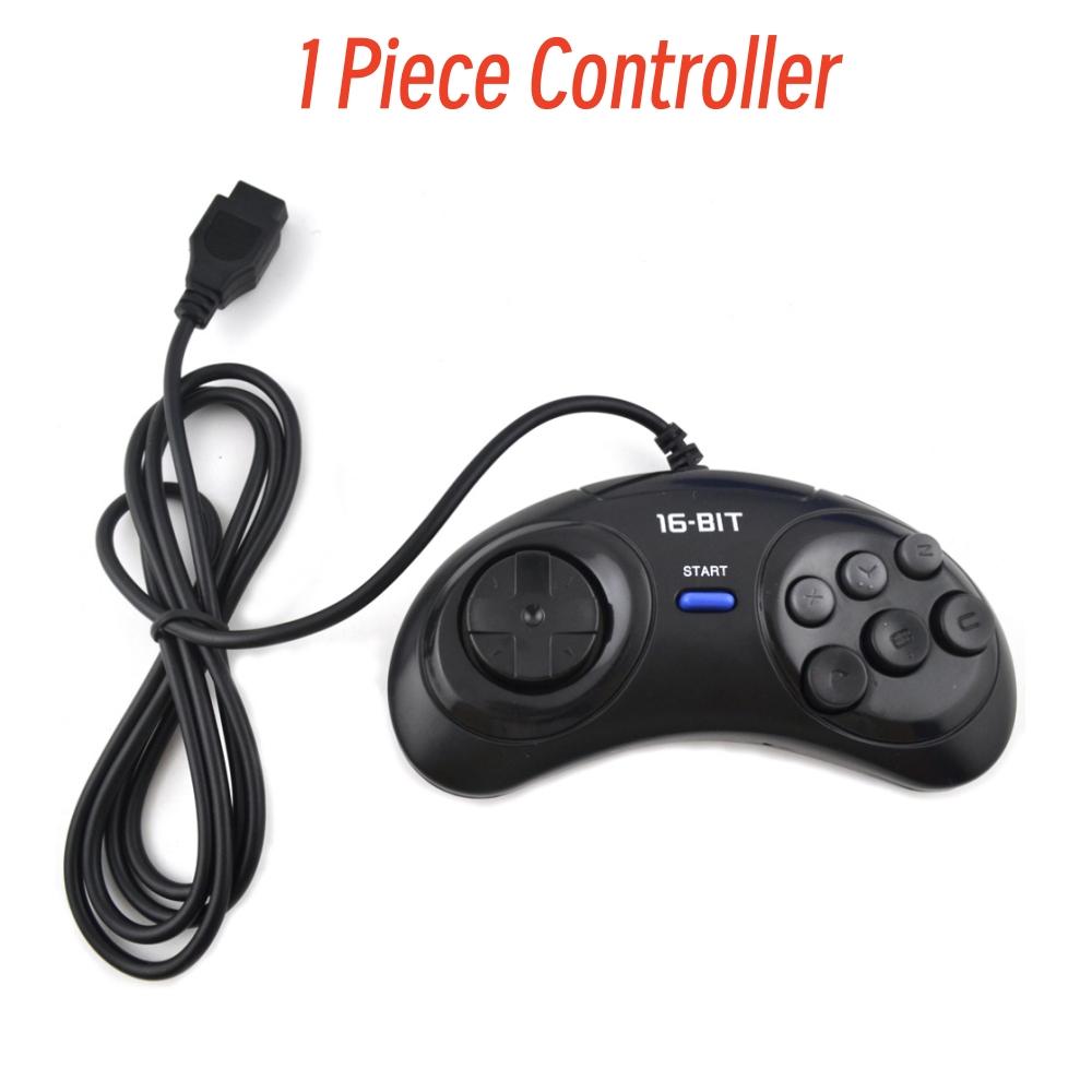 1-2 шт. Черный геймпад-контроллер для Sega Mega Drive 9-контактный 6-кнопочный геймпад для видеоигровой консоли Sega Genesis 16-бит 1PC Controller