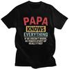 Anpassade Papa vet allt T-shirts Herr 100% Bomull T-shirt Toppar Pappa Fars Dags Present T-shirts T-shirt Kläder