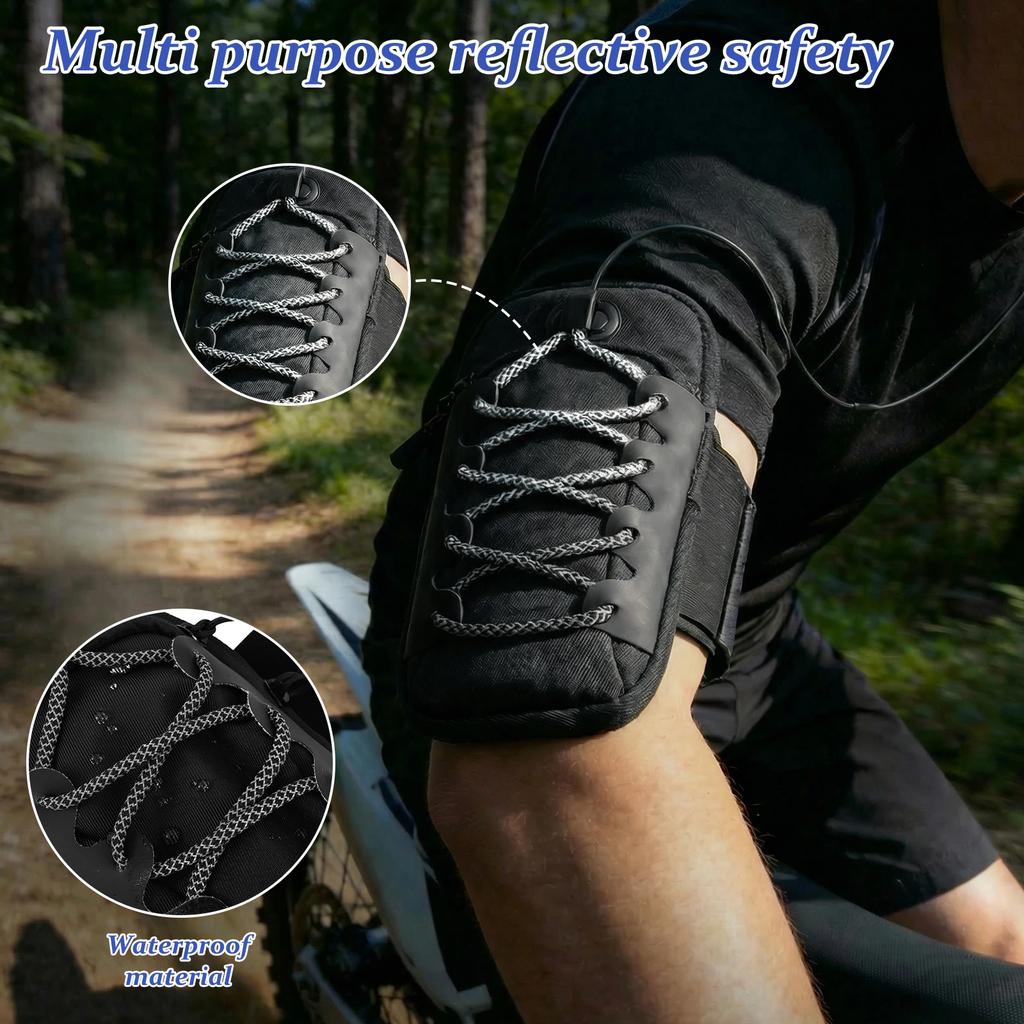 Motorcycle Handlebar Storage Bag Nylon Waterproof Battery Frame Bag with Earphone Hole Portable Phone Bag E-bike Accessories