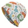 A Casual Style Dinosaur-Themed Knitted Hat - Featuring a Cute Colorful Cartoon Design, Durable Knitted Fabric, Comfortable Elastic Fit, Suitable for C