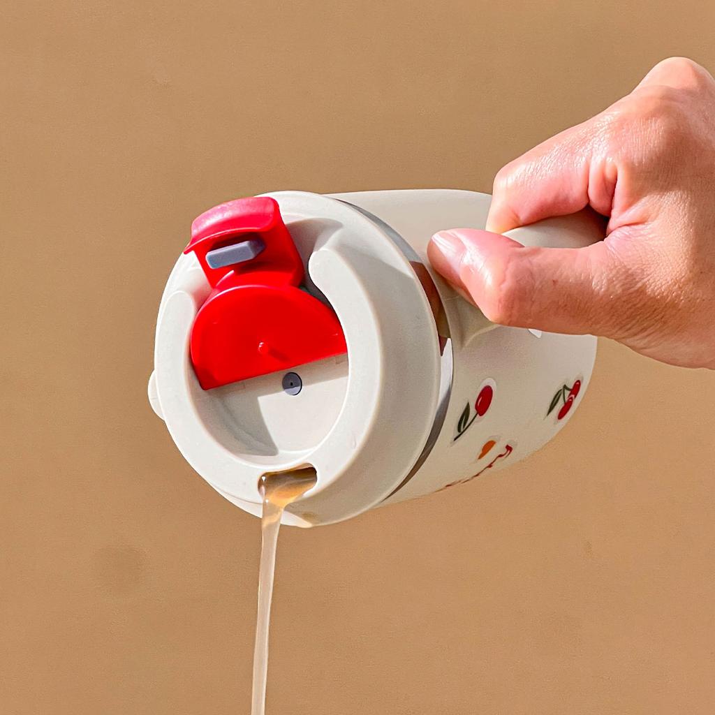 Portable Coffee Mug With Lid&Handle 304 Stainless Steel Double Wall Insulated Water Cup Leak Proof Tea Milk Coffee Cup