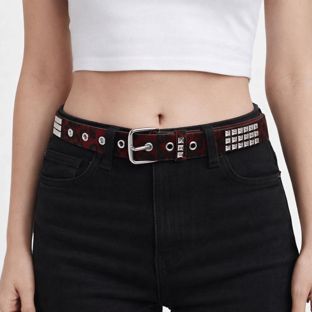 Fur Gothic Waistband Metal Y2K Belt Fashion Punk Rivet Belt  Jeans Accessories