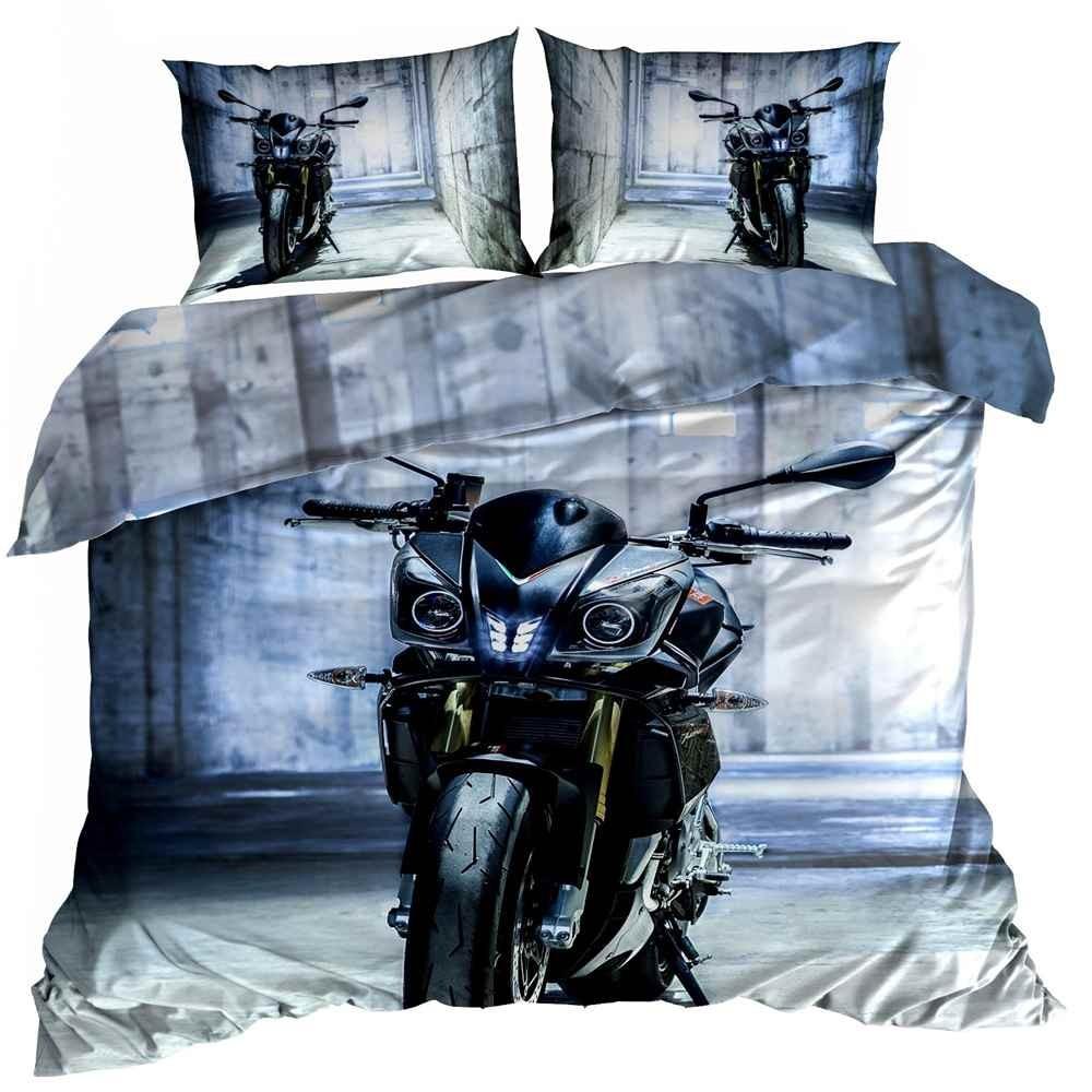 3D Baumwollsatin Bettwäsche 200x220cm MOTORRAD