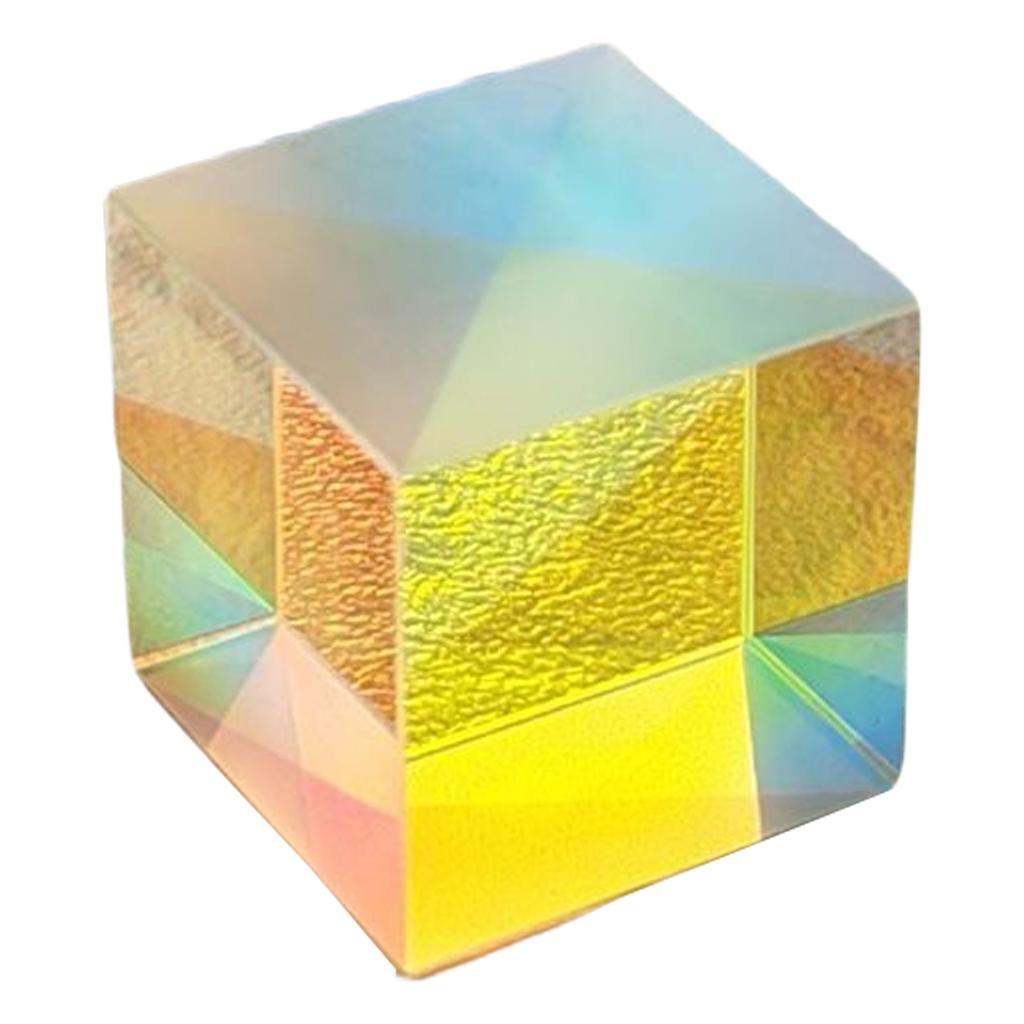 Cubo de Vidrio Prisma Dicróico Cubo X Adorno de Escritorio Prisma de Vidrio para División de Haz y Accesorios de Fotografía Decoración de Luz