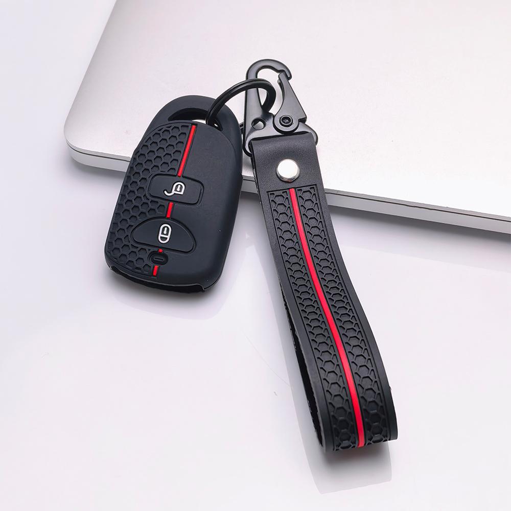 Key Fob Cover for Hyundai Elantra Tucson Models Santa Fe ix35 with Keychain Anti-Scratch Surface Shockproof Structure Soft Grip Texture