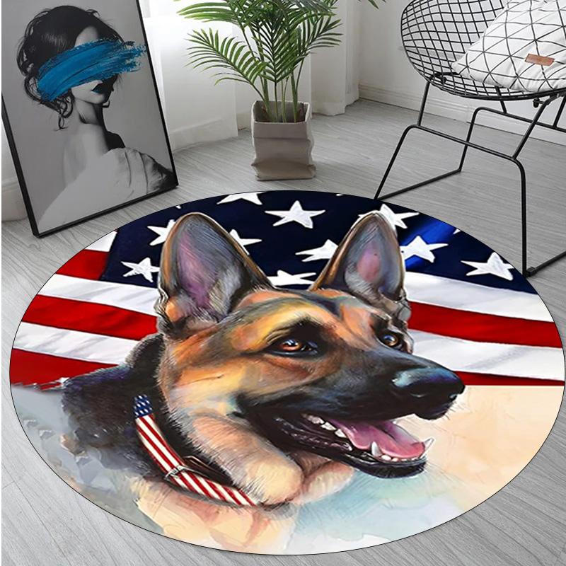 Tapis Rond Animal 1424 - Tapis Décoratif de Bureau Pour Salon Chambre Tapis de Porte Tapis de Sol Tapis pour Zone de Chaise d'Ordinateur