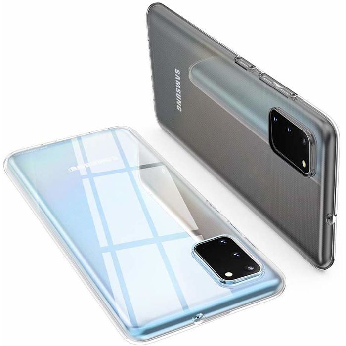 Coque et tour de cou pour Samsung Galaxy S20 - TPU Souple Transparent Cordon Noir réglable Phonillico®