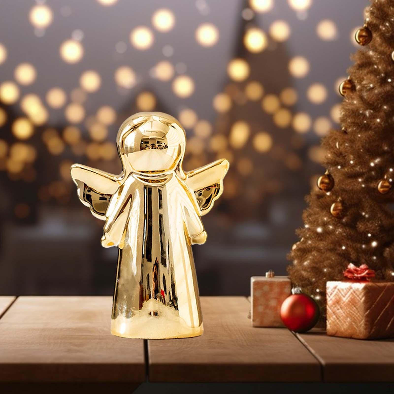 

Керамическая фигурка ангела с рождественским орнаментом, милые настольные украшения, центральные детали, Рождество