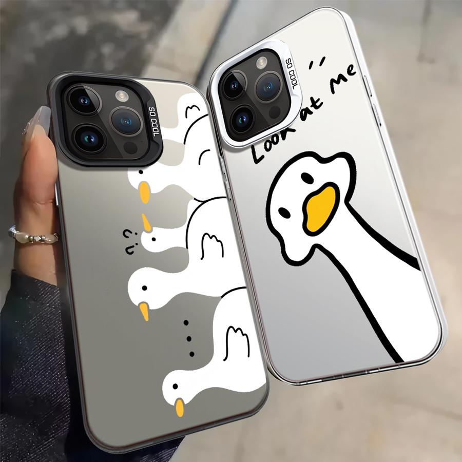 Case for iPhone 17 Pro Max XS 15 Plus 13 Pro 16 12 Air 14 11 XR Back Phone Cover Cute Duck