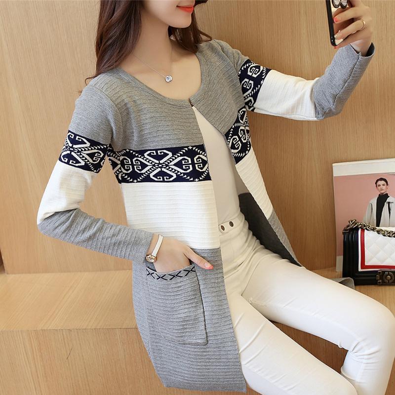 

Корейский стиль осень зима женский свитер кардиган повседневный длинный рукав вязаное пальто ретро куртка элегантная одежда джемпер 2XL серый