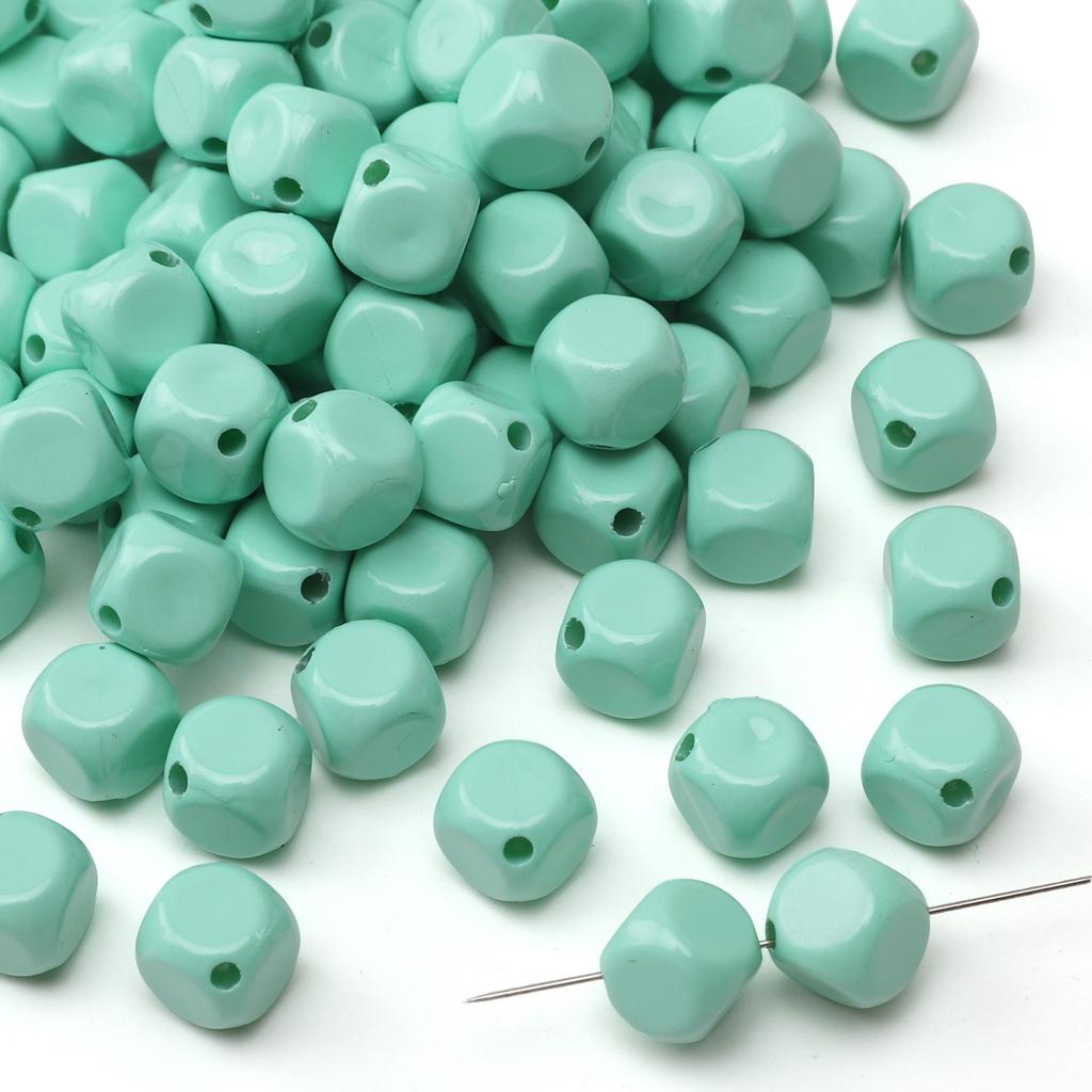 5Pcs Acrylic Spray Painted Square Shaped Beads Oblique Cut Surface Beads For DIY Necklace Bracelet Earrings Jewelry Making Craft Accessories