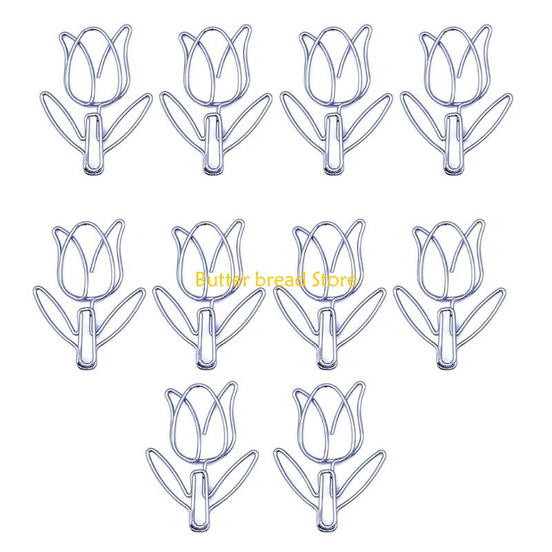 W89C 10Pcs Novelty Paper Clip Small Metal Paperclip File Clip Metal Book Marker Clip