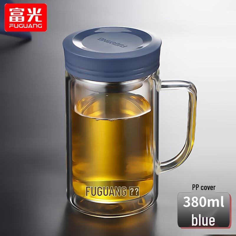 Fuguang Double-Layer Borosilicate Glass Mug with Handle