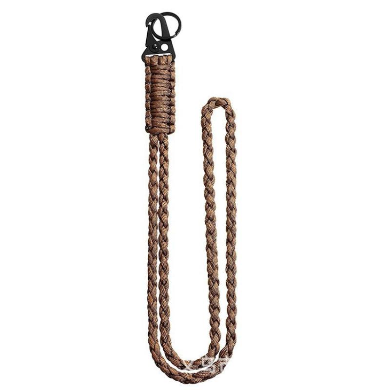 Strapazierfähiges Paracord-Schlüsselband, 7-adriges Umhängeband für den Außenbereich, Halskette, Schlüsselanhänger, geflochtenes Schlüsselband mit Metallclip, Schlüsselring
