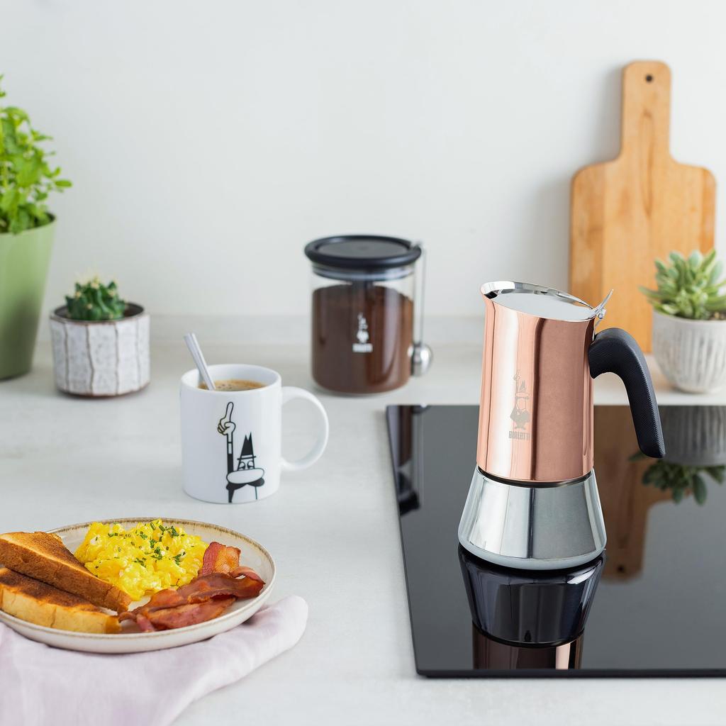 Bialetti Venus Copper 6-Cup Stainless Steel Stovetop Coffee Maker, Espresso Maker, and Mocchinetta
